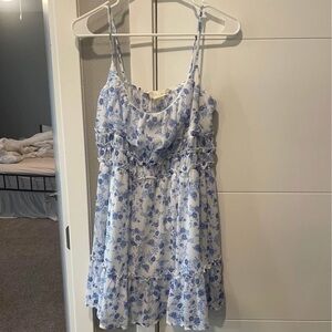 Altar'd State Blue and White Floral Mini Dress